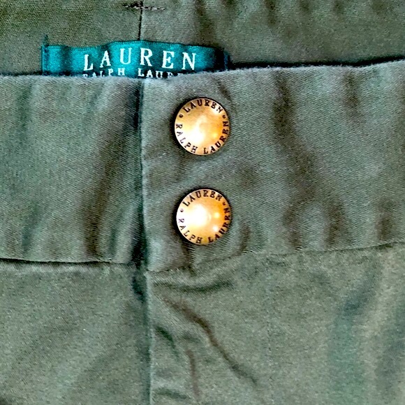 Lauren Ralph Lauren Women’s Army Green Flat Front Slacks Pants 22W - Picture 5 of 6
